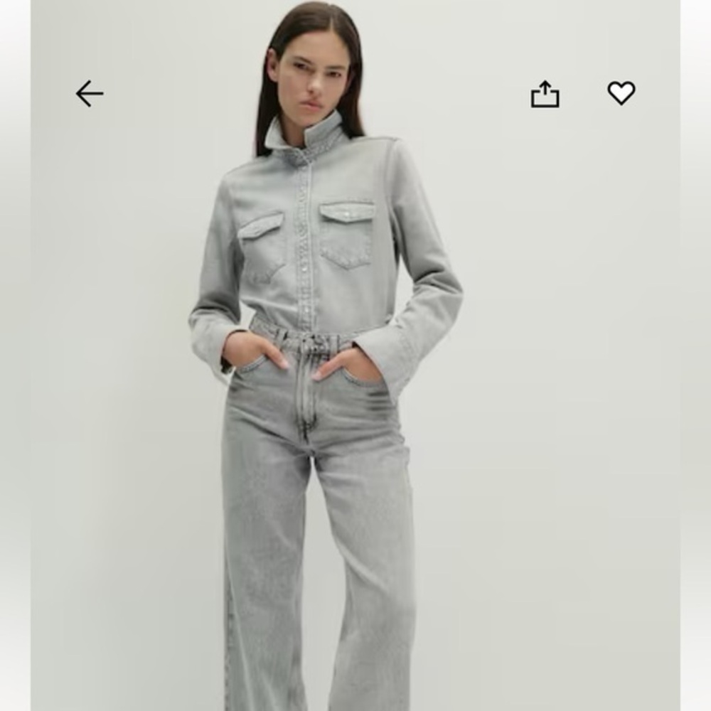 New H&M Grey Midrise Straight Leg Jeans Cotton Size 2